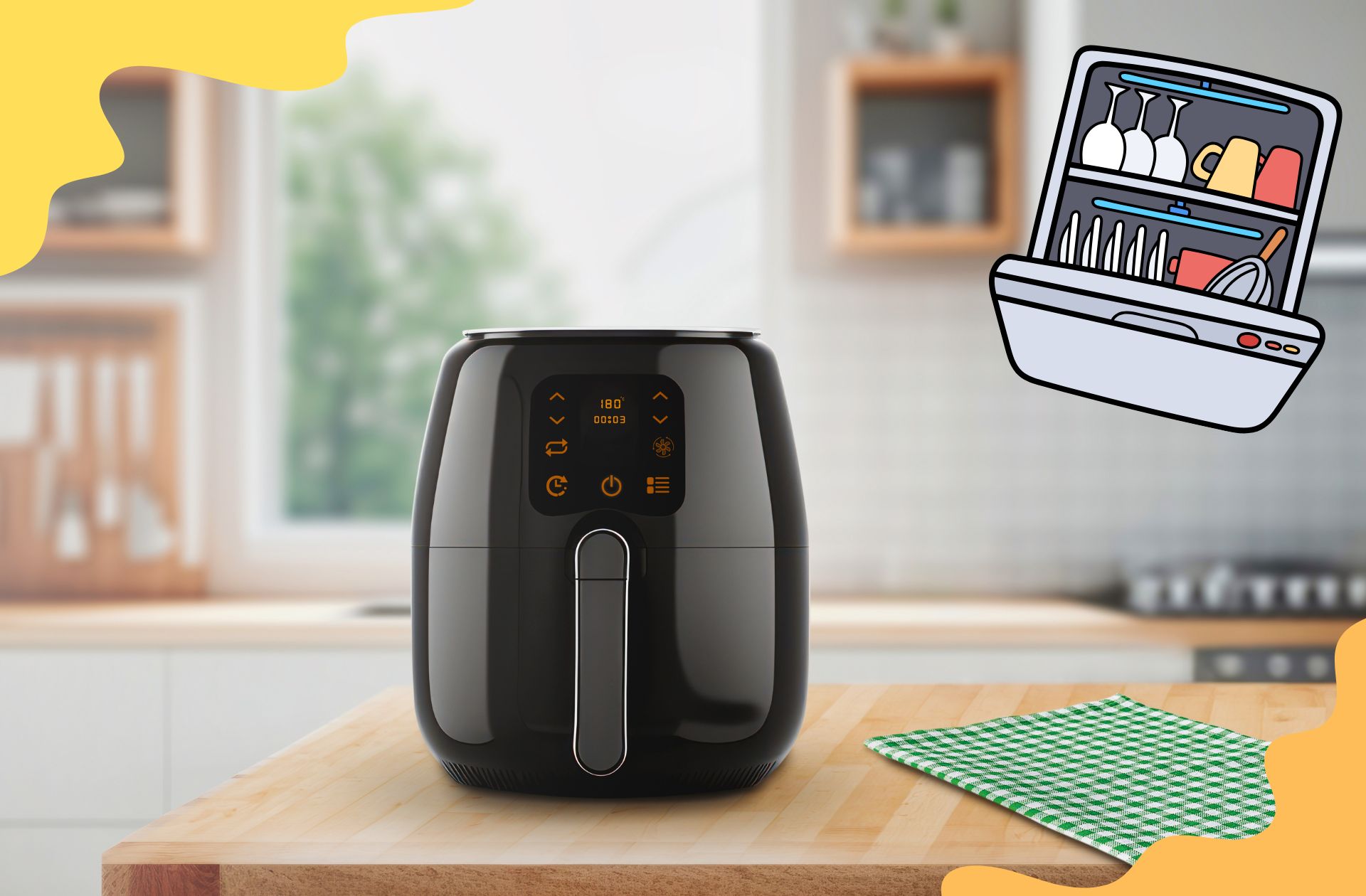 Airfryer schoonmaken vaatwastablet