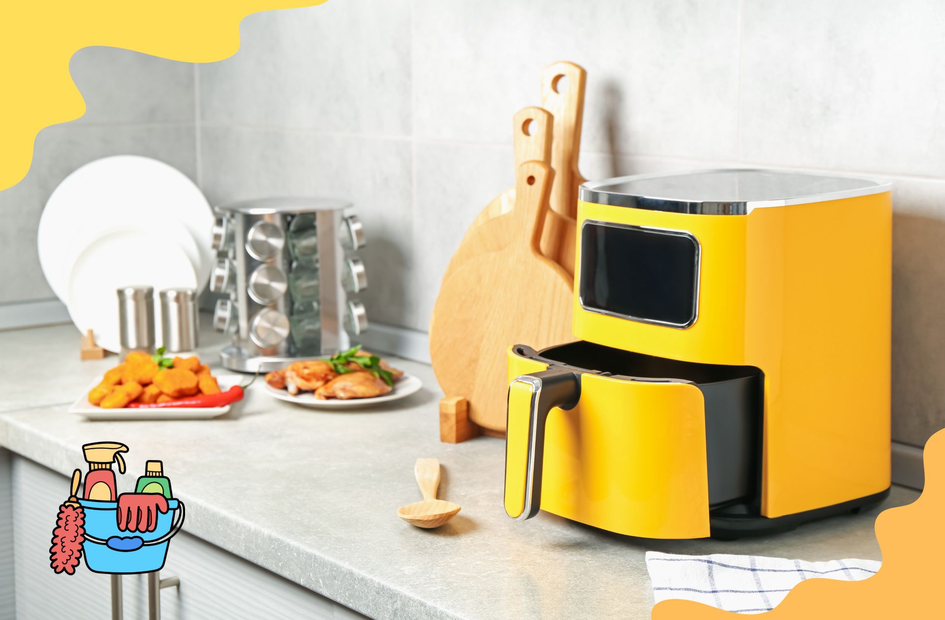 Airfryer schoonmaken afwasblokje