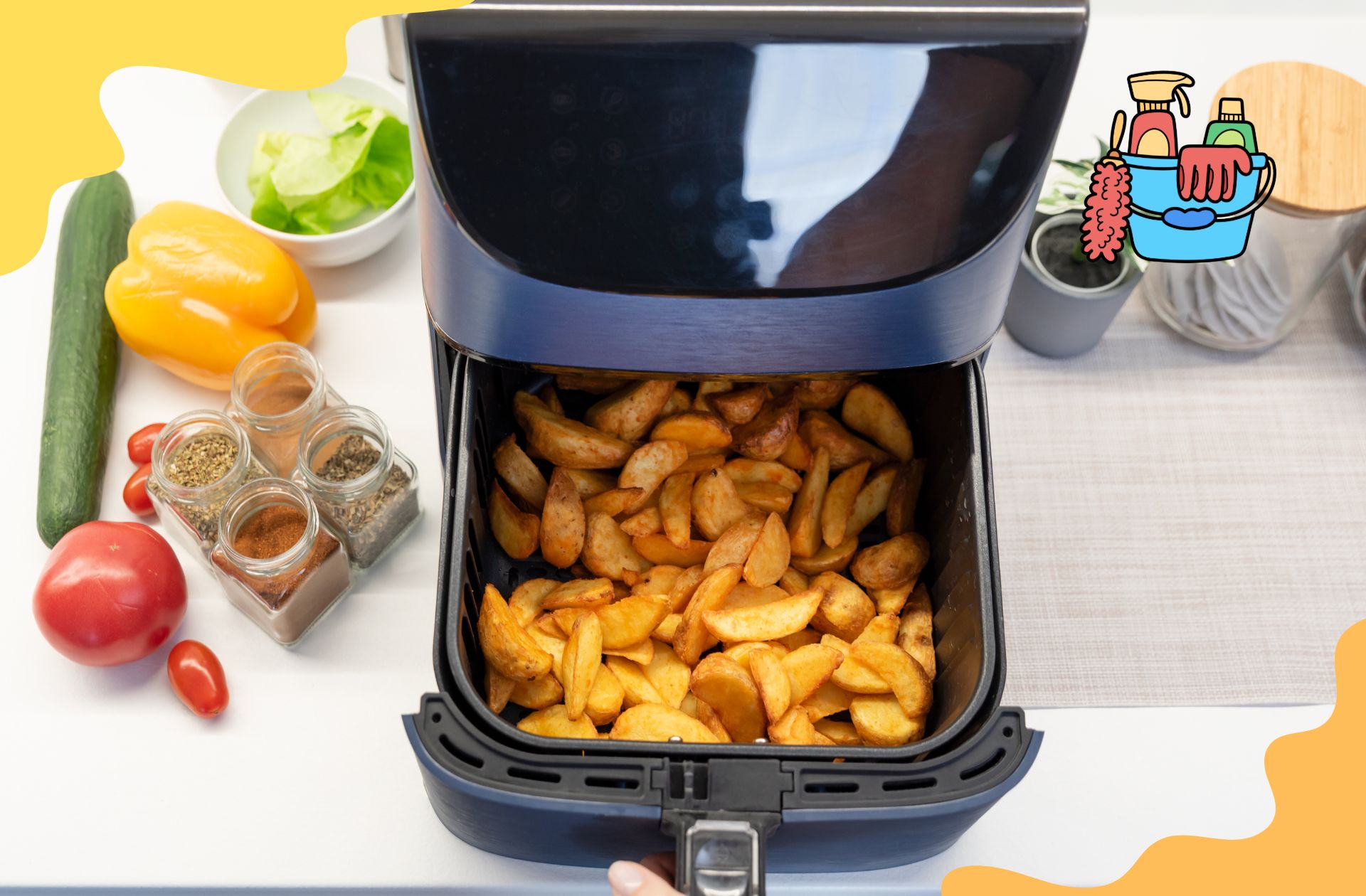 Airfryer schoonmaken van binnen